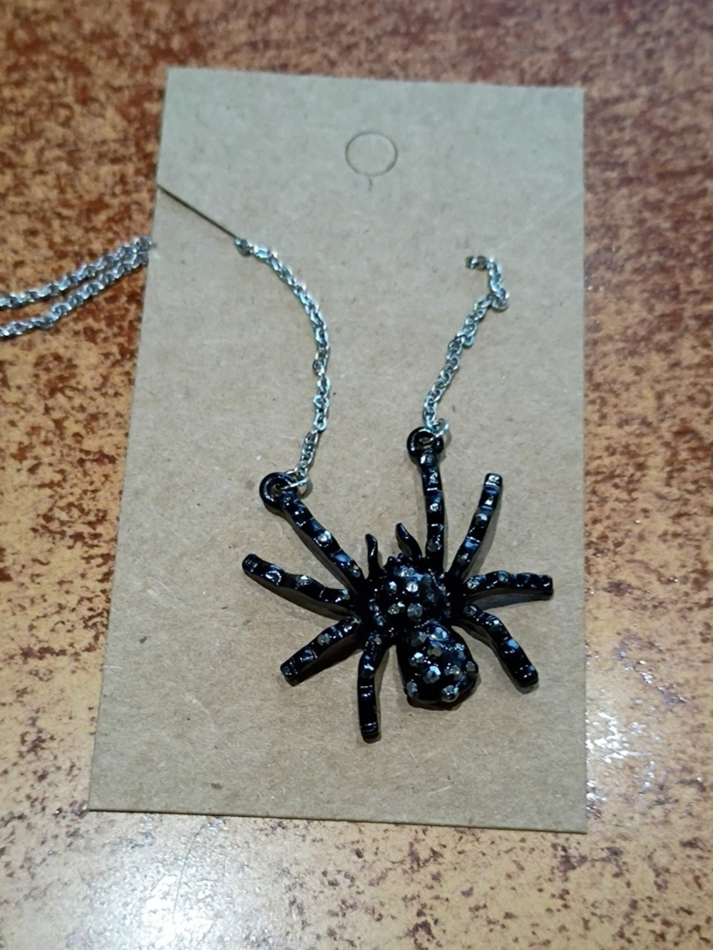 Harriet Ave Jewels Black Spider Crystal Pendant Necklace